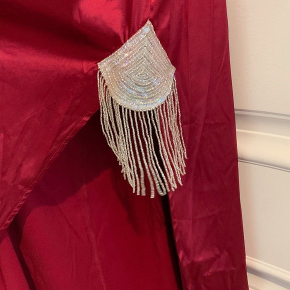 Shein Red Satin Maxi Dress - Picture 3 of 7